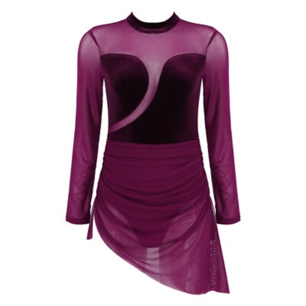 Purple Velvet Figure Skating / Dance Dress Brand NEW